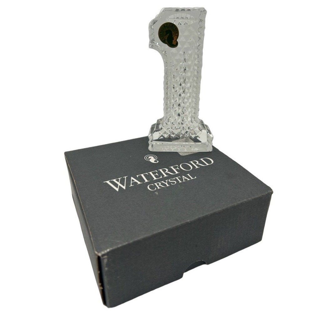 New in Box Waterford Crystal‎ Number 1 Figurine One Clear Paperweight